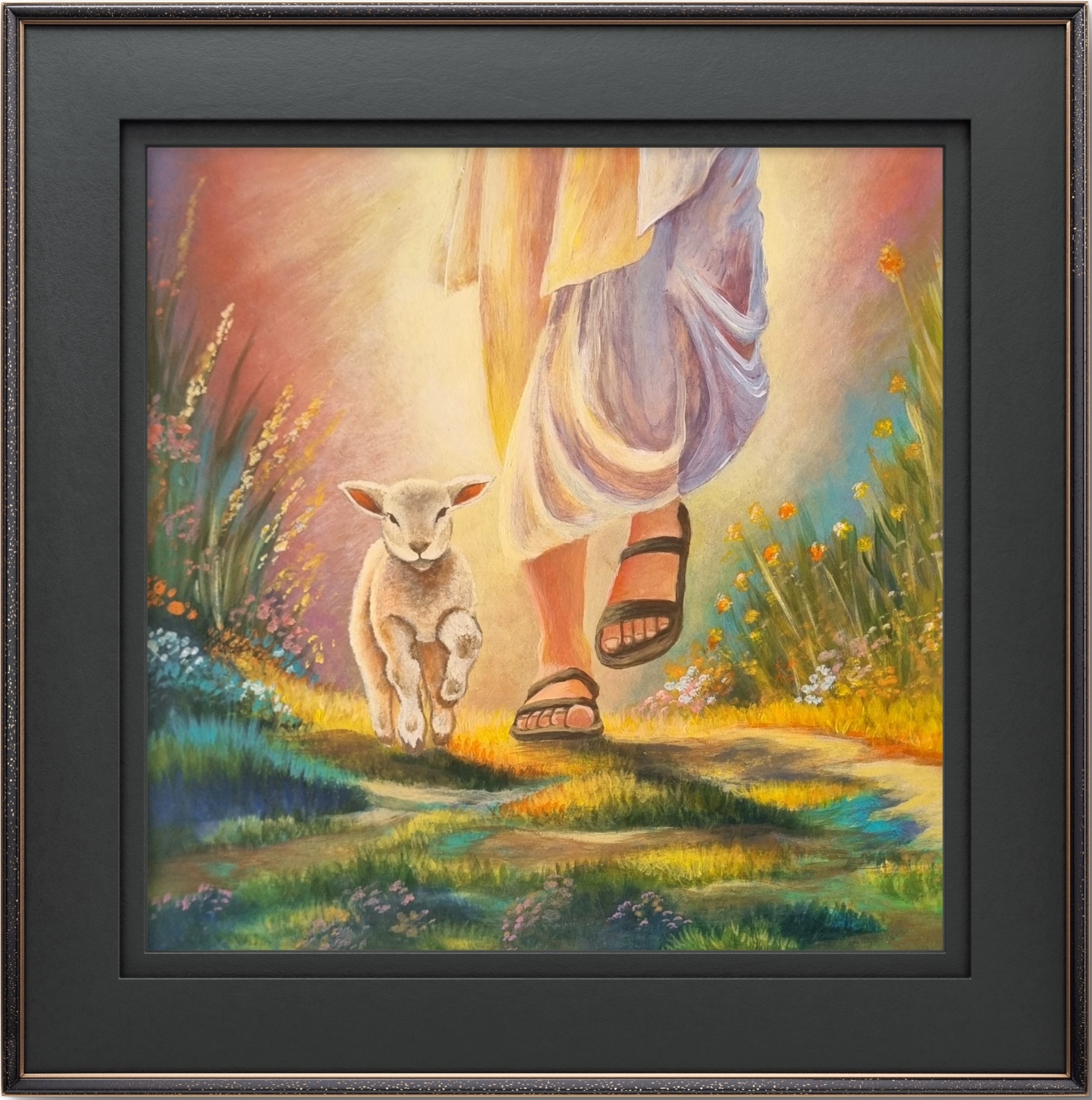 Safe in His Arms — a Good Shepherd Collection painting by Melinda Viljoen